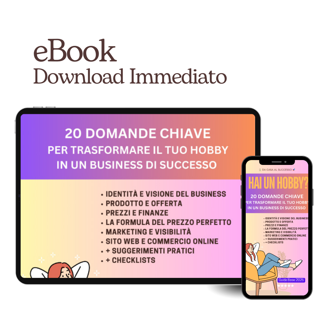 come monetizzare un hobby
trasformare passione in lavoro
avviare attività online 2025
domande da farsi prima di aprire un business
guida per freelance creativi
business plan artigianale
checklist hobby business
vendere online legalmente
partire con un'attività da casa
guida per creator e artigiani